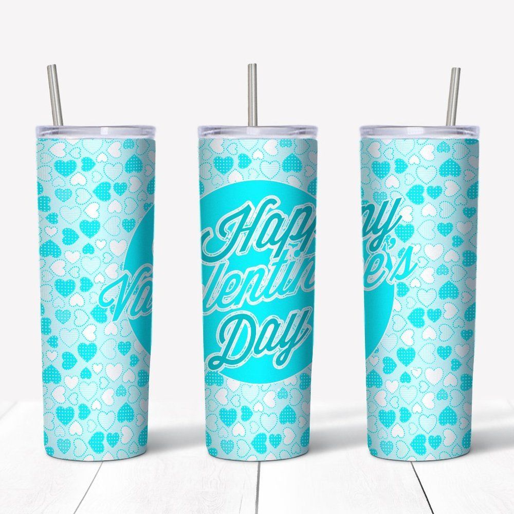 Custom 20oz turquoise Valentines Day tumbler!